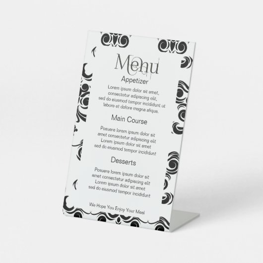 Eenvoudig om uw eigen gepersonaliseerde menu te on reclamebord met voetstuk (Voorkant)