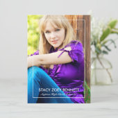 Eenvoudig omkadert foto afstudeer aankondiging (Staand voorkant)