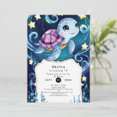 Eenvoudig Onder het Zee Boho Turtle Verjaardag Kaart (Staand voorkant)