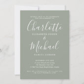Eenvoudig Onderschrift Script Sage Verloving Feest Kaart (Voorkant)