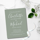 Eenvoudig Onderschrift Script Sage Verloving Feest Kaart