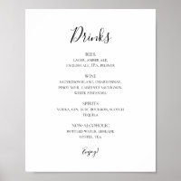 Eenvoudig Onderteken van het Menu Drinken van het 