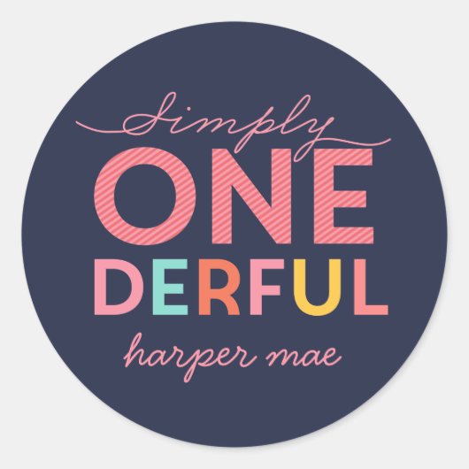 EENVOUDIG ONEDERFUL WONDERFUL (helderder) Ronde Sticker (Voorkant)