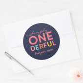 EENVOUDIG ONEDERFUL WONDERFUL (helderder) Ronde Sticker (Envelop)