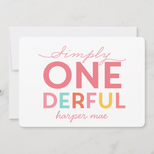 EENVOUDIG ONEDERFUL WONDERFUL KAART (Voorkant)