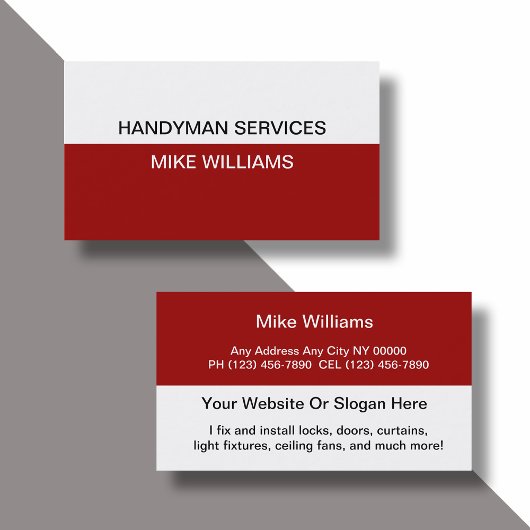 Eenvoudig online design met handyman Business Card Visitekaartje