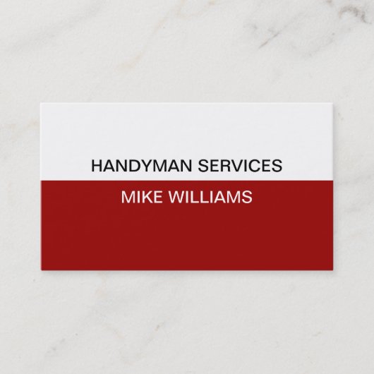 Eenvoudig online design met handyman Business Card Visitekaartje (Voorkant)