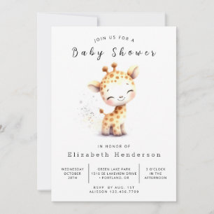 Eenvoudig online Giraffe Baby shower Kaart