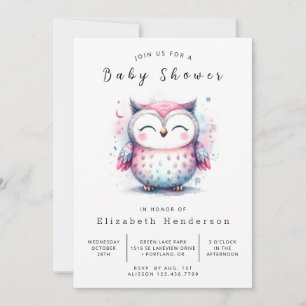 Eenvoudig online uil Baby shower Kaart