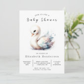 Eenvoudig online zwaan Baby shower Kaart (Staand voorkant)