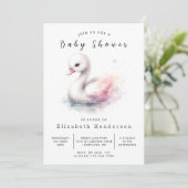 Eenvoudig online zwaan Baby shower Kaart (Staand voorkant)