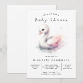 Eenvoudig online zwaan Baby shower Kaart (Voorkant / Achterkant)