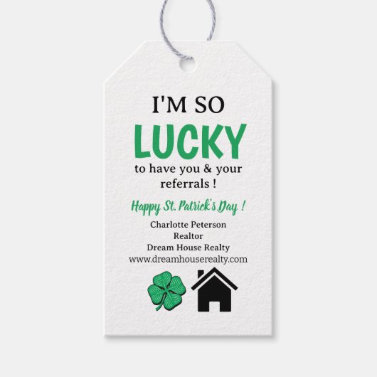 Eenvoudig onroerend goed agent Realtor St.Patrick' Cadeaulabel (Voorkant)