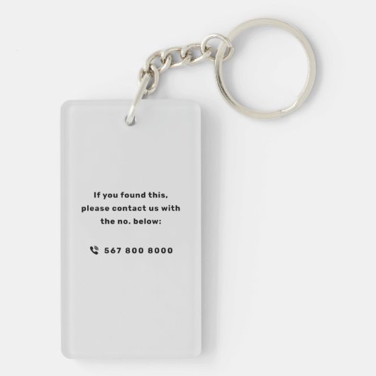 Eenvoudig onroerend goed bedrijf zwart-wit QR-code Sleutelhanger (achterkant)