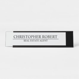 Eenvoudig onroerend goed bureau naambordje