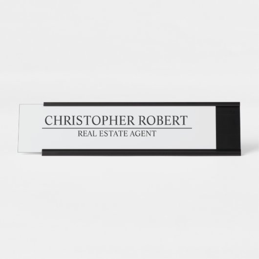 Eenvoudig onroerend goed bureau naambordje (Voorkant)