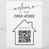 Eenvoudig onroerend goed open huis inloggen QR-cod Flyer (Voorkant)