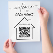 Eenvoudig onroerend goed open huis inloggen QR-cod Flyer (Hand)