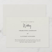 Eenvoudig ons Cream No Parents Wedding Kaart (Voorkant / Achterkant)