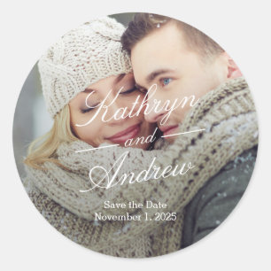 Eenvoudig ons huwelijk sparen de Datum Sticker