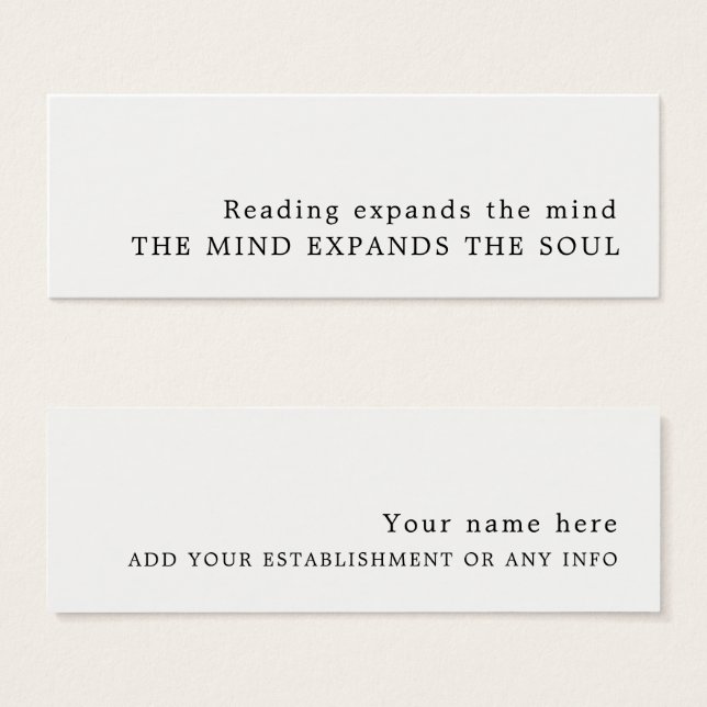 Eenvoudig ontwerp-Bladwijzer Mini Visitekaartjes (Voorkant /achterkant)