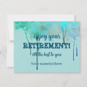 Eenvoudig ontwerp - Blauwgroen aftredingsstappen W Notitiekaartje (Voorkant)