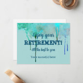 Eenvoudig ontwerp - Blauwgroen aftredingsstappen W Notitiekaartje (Voorkant / Achterkant in situ)