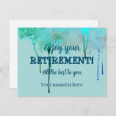 Eenvoudig ontwerp - Blauwgroen aftredingsstappen W Notitiekaartje (Voorkant / Achterkant)