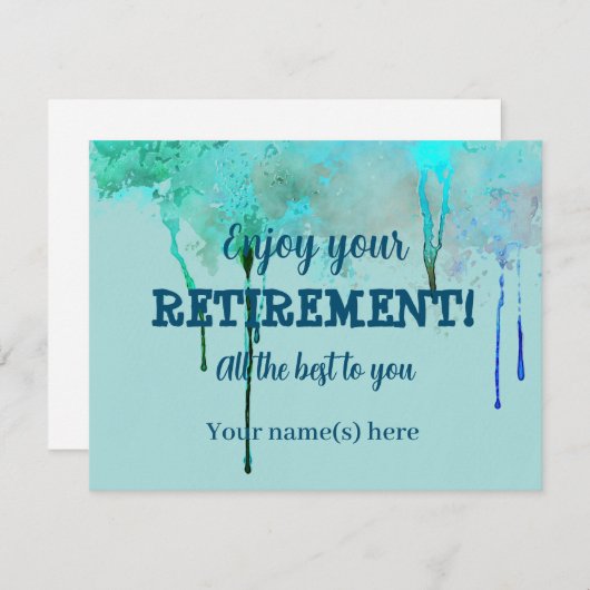 Eenvoudig ontwerp - Blauwgroen aftredingsstappen W Notitiekaartje (Voorkant / Achterkant)