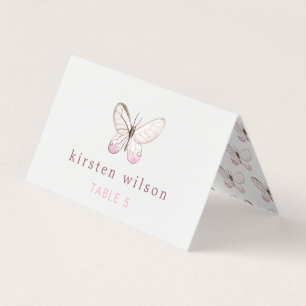Eenvoudig ontwerp: Blush Butterfly Folkkaart Visitekaartje