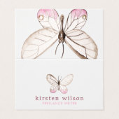Eenvoudig ontwerp, Blush Butterfly vouwbaar Visite Visitekaartje (Buitenkant ongevouwen)