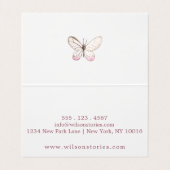 Eenvoudig ontwerp, Blush Butterfly vouwbaar Visite Visitekaartje (Binnenkant ongevouwen)