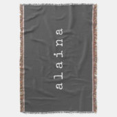 Eenvoudig ontwerp met minimalistische naam in zwar deken (Voorkant Verticaal)