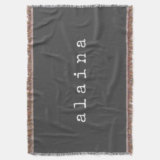 Eenvoudig ontwerp met minimalistische naam in zwar deken (Voorkant Verticaal)