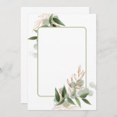 Eenvoudig ontwerp met olijfgroene bladeren spuit kaart (Voorkant / Achterkant)