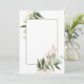 Eenvoudig ontwerp met olijfgroene bladtak kaart (Staand voorkant)