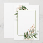 Eenvoudig ontwerp met olijfgroene bladtak kaart (Voorkant / Achterkant)