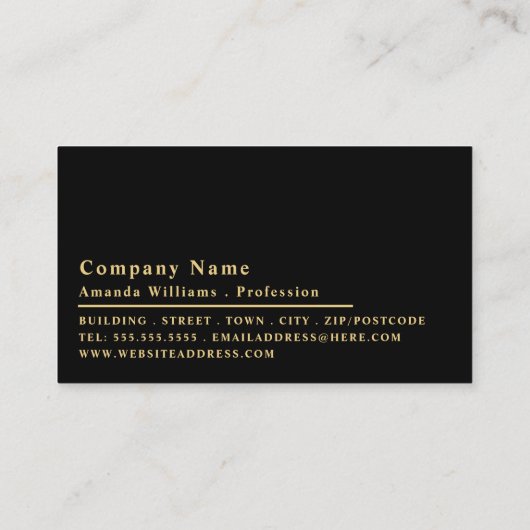 Eenvoudig ontwerp, minimalistisch monogram visitekaartje (Achterkant)