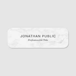 Eenvoudig ontwerp Plain Marble Sjabloon Modern afg Naamplaatje