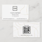 Eenvoudig ontwerp QR Code Professional Visitekaart Visitekaartje (Voorkant / Achterkant)