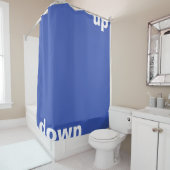 Eenvoudig ontwerp: "rechthoek blauw omhoog" + uw i douchegordijn (In situ)
