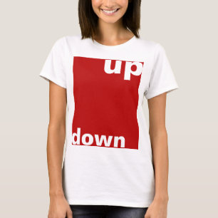 Eenvoudig ontwerp: "rechthoek rood naar beneden" + t-shirt