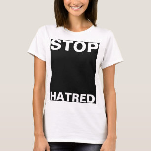 Eenvoudig ontwerp "rechthoek zwarte STOP HATRED" T-shirt