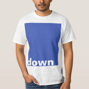 Eenvoudig ontwerp: "rechthoekig blauw naar beneden t-shirt