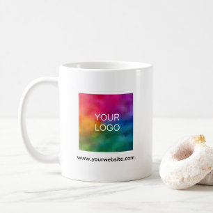 Eenvoudig ontwerp Upload hier uw bedrijfslogo Koffiemok