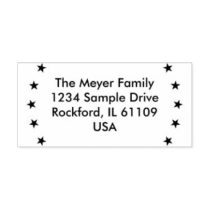 Eenvoudig ontwerp: uw adres en ideeën  zelfinktende stempel