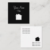 Eenvoudig ontwerp van het symbool voor leeskamer vierkante visitekaartje (Voorkant / Achterkant)