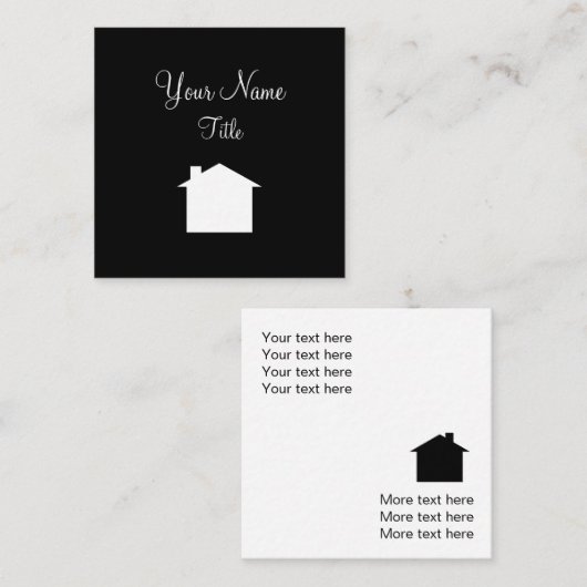 Eenvoudig ontwerp van het symbool voor leeskamer vierkante visitekaartje (Voorkant / Achterkant)