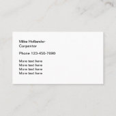 Eenvoudig ontwerp van het Visitekaartje van het ta (Achterkant)