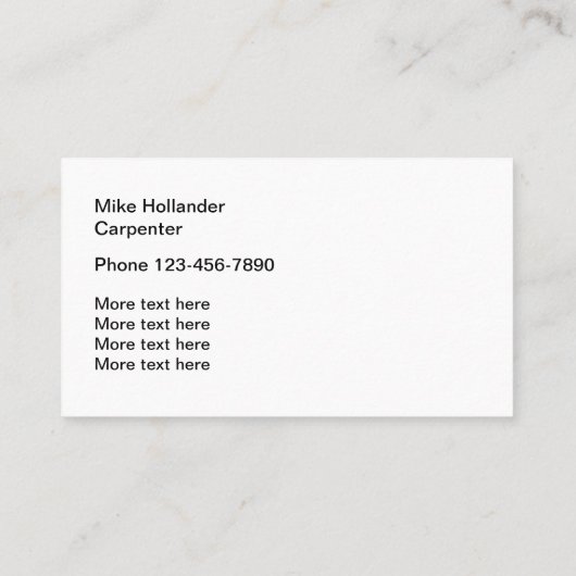 Eenvoudig ontwerp van het Visitekaartje van het ta (Achterkant)